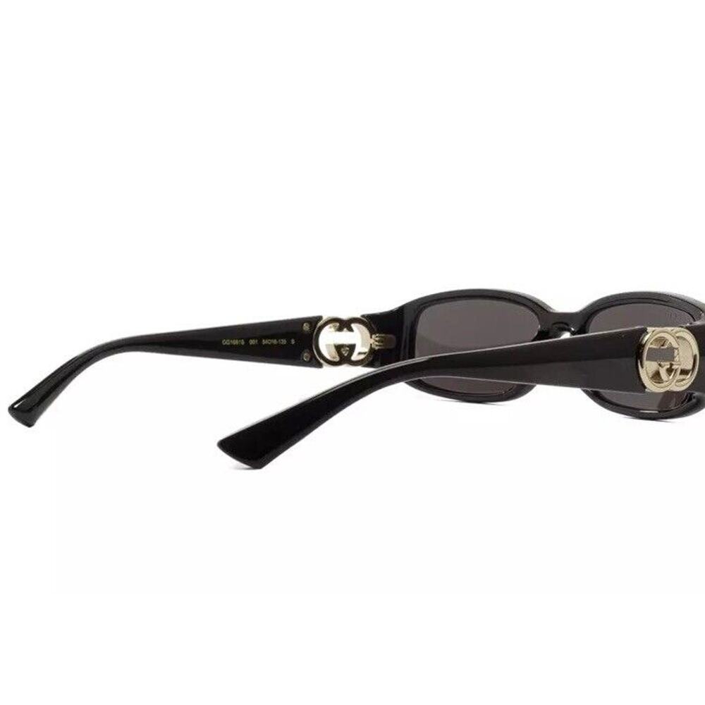 GUCCI GG1661S 001 Black Gold Grey Rectangle Unisex Sunglasses AUTHENTIC - Picture 7 of 10